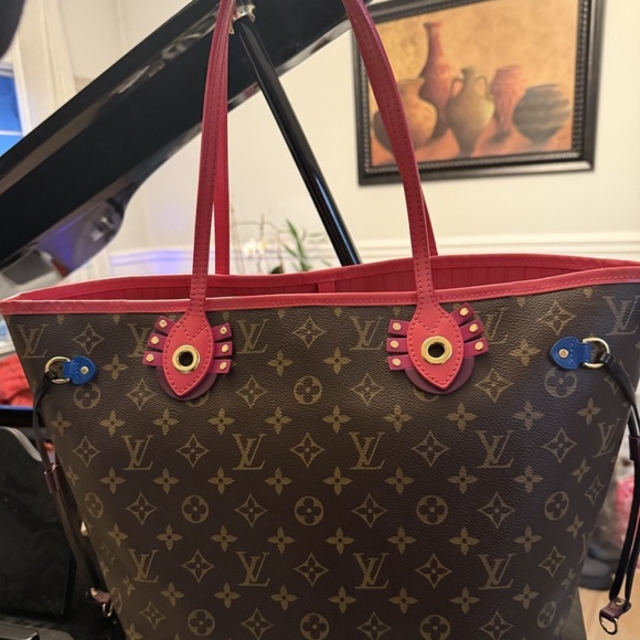 Louis Vuitton Monogram Canvas Neverfull MM Totem Flamingo Limited Tote Bag RARE! - Picture 2 of 11